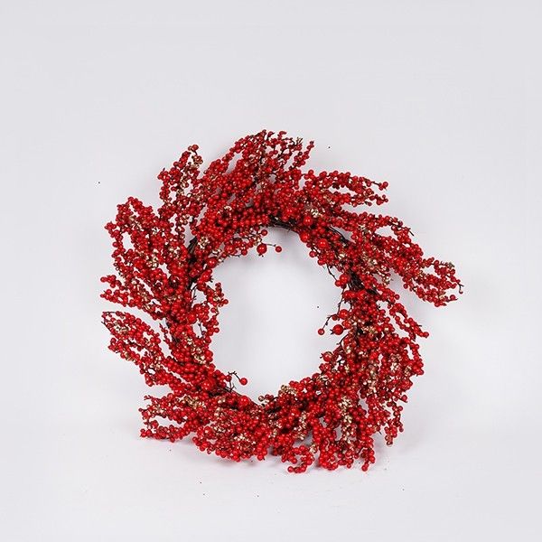 ΣΤΕΦΑΝΙ, ΜΕ ΚΟΚΚΙΝΑ ΚΑΙ ΣΑΜΠΑΝΙ BERRIES, 40cm Eurolamp 600-46892