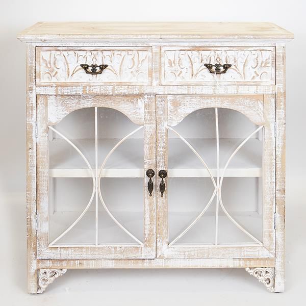 ΜΠΟΥΦΕΣ ΞΥΛΙΝΟΣ ΑΝΤΙΚΕ ΛΕΥΚΟΣ 79.5x31.5x78cm Eurolamp 750-25018