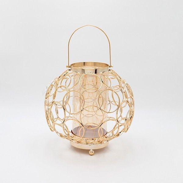 ΦΑΝΑΡΙ ΜΕΤΑΛΛΙΚΟ ΧΡΥΣΟ 23x23cm Eurolamp 819-00249