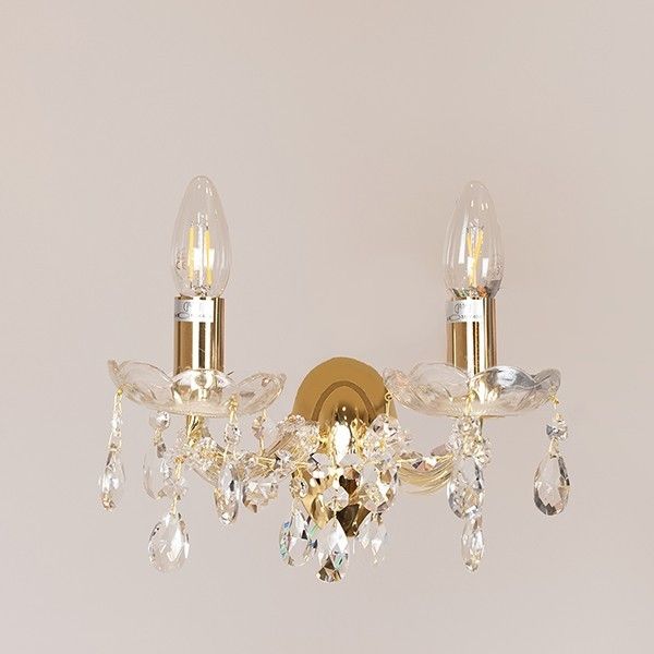 ΑΠΛΙΚΑ 2ΦΩΤΗ ΜΕ ΚΡΥΣΤΑΛΛΑ ΧΡΥΣΟ 25x20cm Eurolamp 757-12034