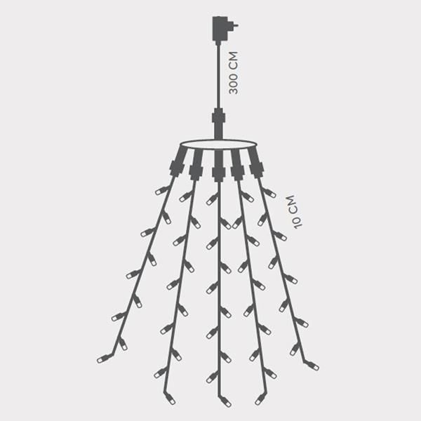 ΧΤΑΠΟΔΙ, 175 LED 3mm, 31V ΜΕΤΑΣΧΗΜΑΤΙΣΤΗ, ΠΡΑΣΙΝΟ PVC ΚΑΛΩΔΙΟ, ΛΕΥΚΟ LED ΑΝΑ 10cm (5 ΣΕΙΡΕΣ x 35 LED), ΠΡΟΕΚΤΑΣΗ ΠΑΡΟΧΗΣ 3m, ΙΡ44 Eurolamp 600-11390