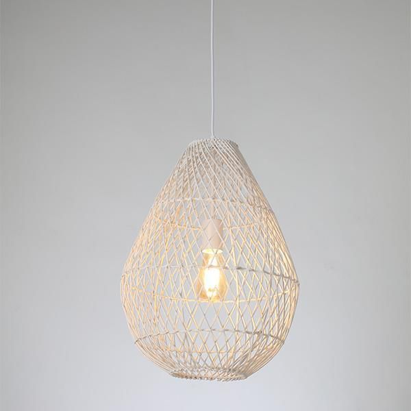 ΦΩΤΙΣΤΙΚΟ ΚΡΕΜΑΣΤΟ ΜΟΝΟΦΩΤΟ Ε27 MAX 60W 370X500mm RATTAN ΛΕΥΚΟ ARTE ILLUMINA KAI Eurolamp 144-33018