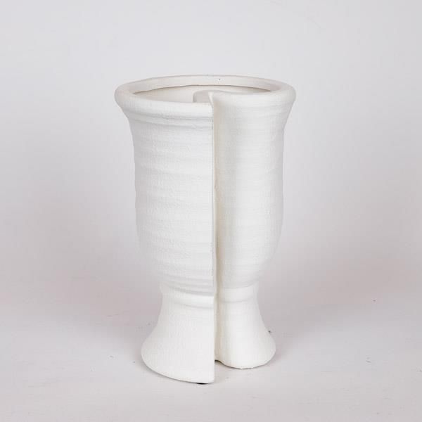 ΒΑΖΟ ΚΕΡΑΜΙΚΟ ΛΕΥΚΟ 19.5x17x29cm Eurolamp 819-00516