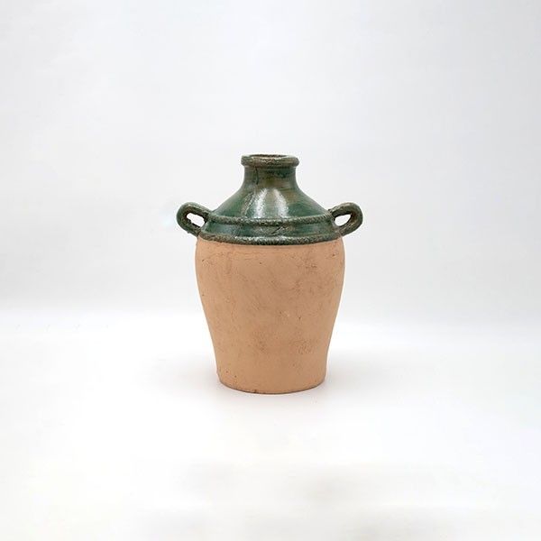 ΒΑΖΟ ΚΕΡΑΜΙΚΟ ΠΡΑΣΙΝΟ-ΜΠΕΖ 21.5x17.5x26.5cm Eurolamp 819-00500