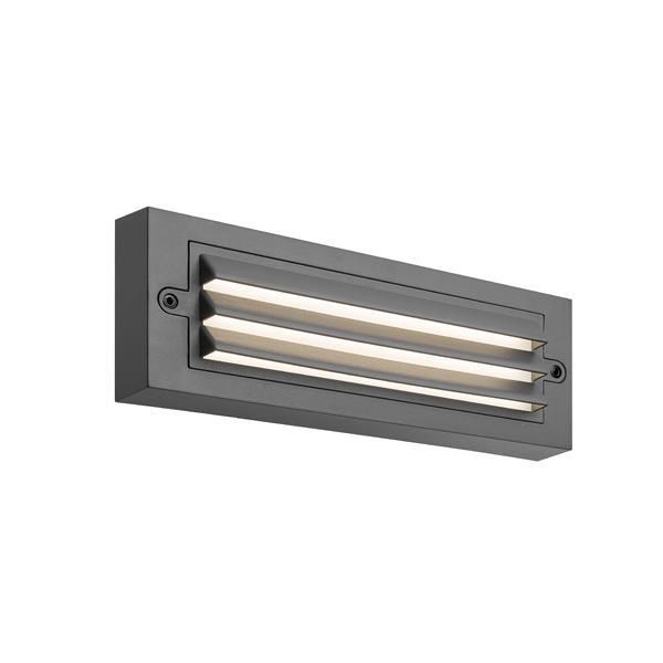 ΦΩΤΙΣΤΙΚΟ ΤΟΙΧΟΥ ΜΕ ΓΡΙΛΙΕΣ LED 6W 255X42X90 3CCT IP65 ΓΡΑΦΙΤΗΣ ARTE ILLUMINA SENARIO Eurolamp 145-52111