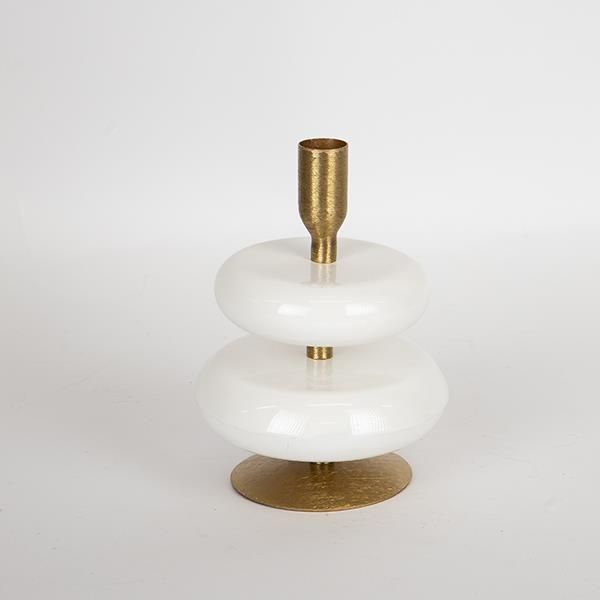 KΗΡΟΠΗΓΙΟ ΜΕΤΑΛΛΙΚΟ ΛΕΥΚΟ - ΧΡΥΣΟ 12x12x16.5cm Eurolamp 752-24077