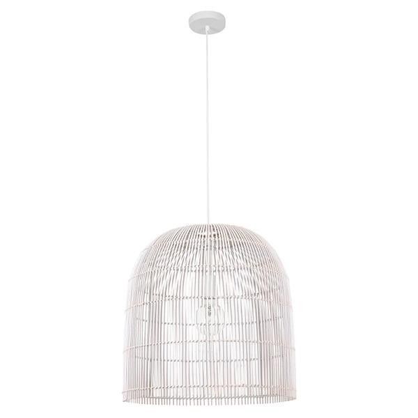 ΦΩΤΙΣΤΙΚΟ ΚΡΕΜΑΣΤΟ ΜΟΝΟΦΩΤΟ  Ε27 MAX 60W 500X500mm RATTAN ΛΕΥΚΟ ARTE ILLUMINA KAI Eurolamp 144-33016