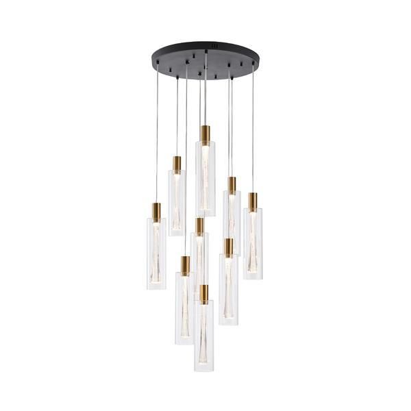ΦΩΤΙΣΤΙΚΟ ΚΡΕΜΑΣΤΟ ΓΥΑΛΙ 9ΦΩΤΟ LED 60W 7200Lm 3000K Φ500X2430mm ΔΙΑΦΑΝΕΣ ARTE ILLUMINA VIAL Eurolamp 144-15100
