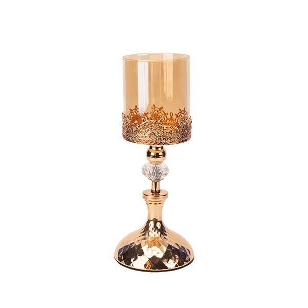 ΚΗΡΟΠΗΓΙΟ ΜΕΤΑΛΛΙΚΟ ΧΡΥΣΟ 12x12x32cm Eurolamp 819-01872