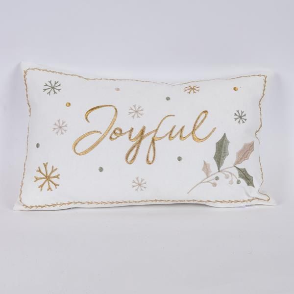 ΜΑΞΙΛΑΡΙ ΛΕΥΚΟ, ΜΕ ΧΡΥΣΗ ΕΠΙΓΡΑΦΗ JOYFUL, 50x30cm Eurolamp 600-46022