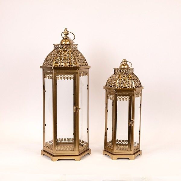 S/2 ΦΑΝΑΡΙΑ ΜΕΤΑΛΛΟ ΜΠΡΟΝΖΕ 25.5x22x62cm/ 20.5x18x46cm Eurolamp 819-00886