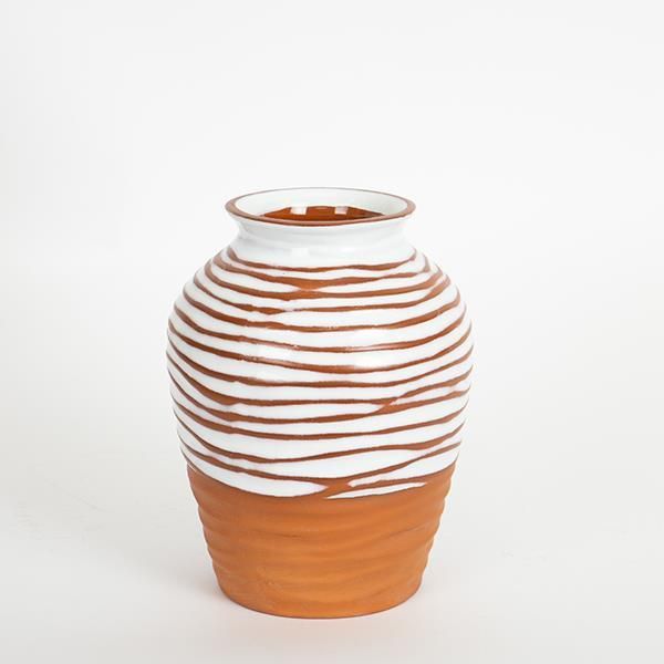 ΒΑΖΟ ΚΕΡΑΜΙΚΟ ΤΕΡΑΚΟΤΑ - ΛΕΥΚΟ 15.6x15.6x19.8cm Eurolamp 752-20234