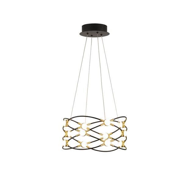 ΦΩΤΙΣΤΙΚΟ ΚΡΕΜΑΣΤΟ ΟΒΑΛ LED 35W 2100Lm 3000K Φ40XH21mm ΜΑΥΡΟ-ΧΡΥΣΟ ARTE ILLUMINA MESH Eurolamp 144-18108