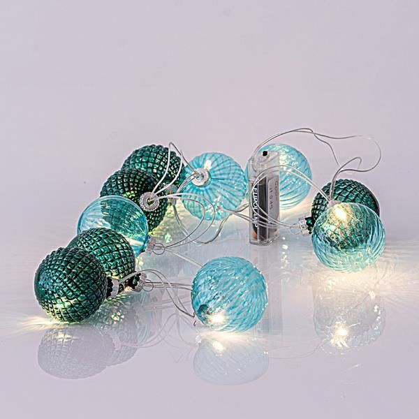 ΣΕΙΡΑ, 10 LED 5mm, ΠΡΑΣΙΝΕΣ ΓΥΑΛΙΝΕΣ ΜΠΑΛΕΣ 6cm, ΜΠΑΤΑΡΙΑΣ 3xAA, ΔΙΑΦΑΝΟ PVC ΚΑΛΩΔΙΟ, ΘΕΡΜΟ ΛΕΥΚΟ LED ΑΝΑ 15cm, ΠΡΟΕΚΤΑΣΗ ΠΑΡΟΧΗΣ 50cm, IP20 Eurolamp 600-11245