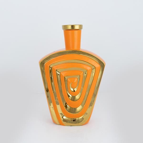 ΒΑΖΟ ΚΕΡΑΜΙΚΟ ΠΟΡΤΟΚΑΛΙ - ΧΡΥΣΟ 23.7x9.5x37.5cm Eurolamp 752-20344