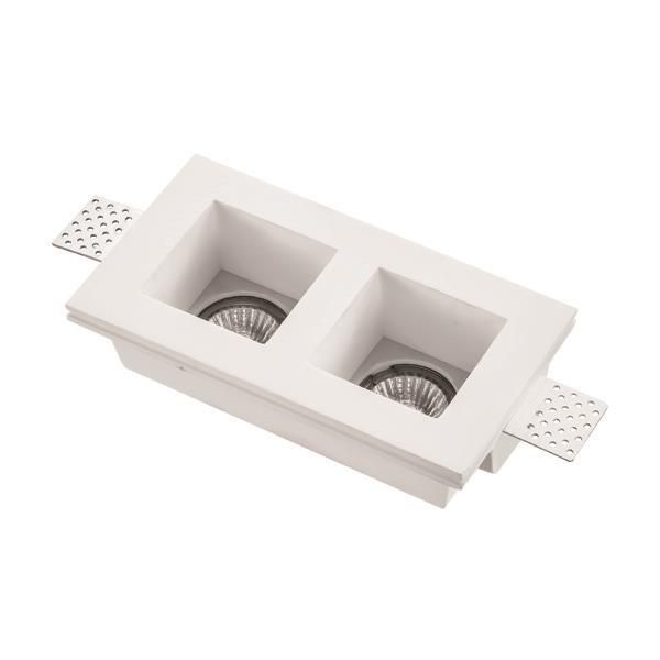 ΣΠΟΤ ΓΥΨΙΝΟ ΔΙΠΛΟ ΤΕΤΡΑΓΩΝΟ 2XGU10 214x117x60mm Eurolamp 147-53203
