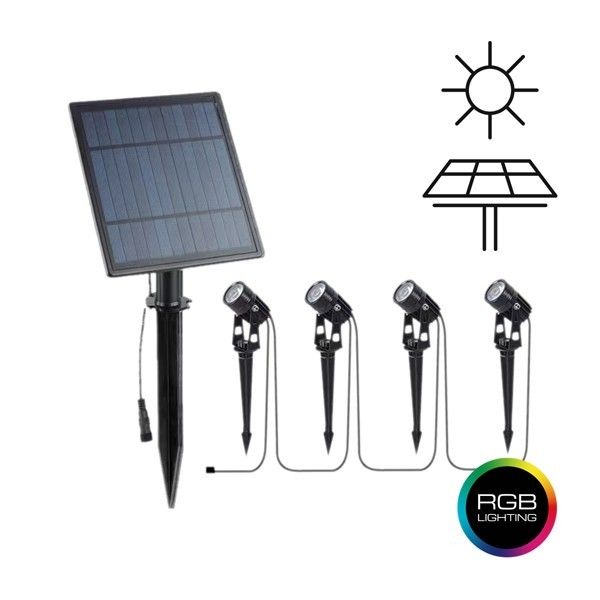 ΣΠΟΤ ΚΗΠΟΥ ΚΑΡΦΩΤΟ 4 ΤΕΜΑΧΙΩΝ 1,5W, 240LM 4000K RGB IP44 Eurolamp 145-20825