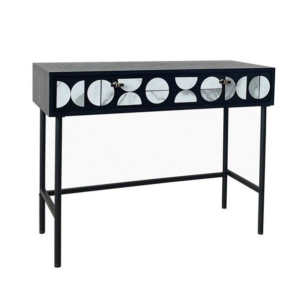 ΚΟΝΣΟΛΑ ΞΥΛΙΝΗ ΜΑΥΡΗ - ΛΕΥΚΗ 100x40x77cm Eurolamp 750-25041