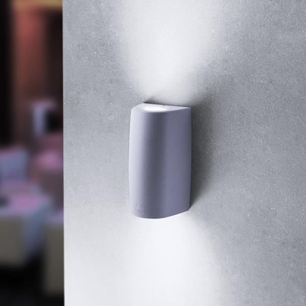 FUMAGALLI MARTA 90 2L ΑΠΛΙΚΑ ΤΟΙΧΟΥ UP/DOWN 2xGU10 2,9W 2CCT(2700K-4000K) 170X92mm ΓΚΡΙ Eurolamp 145-26272