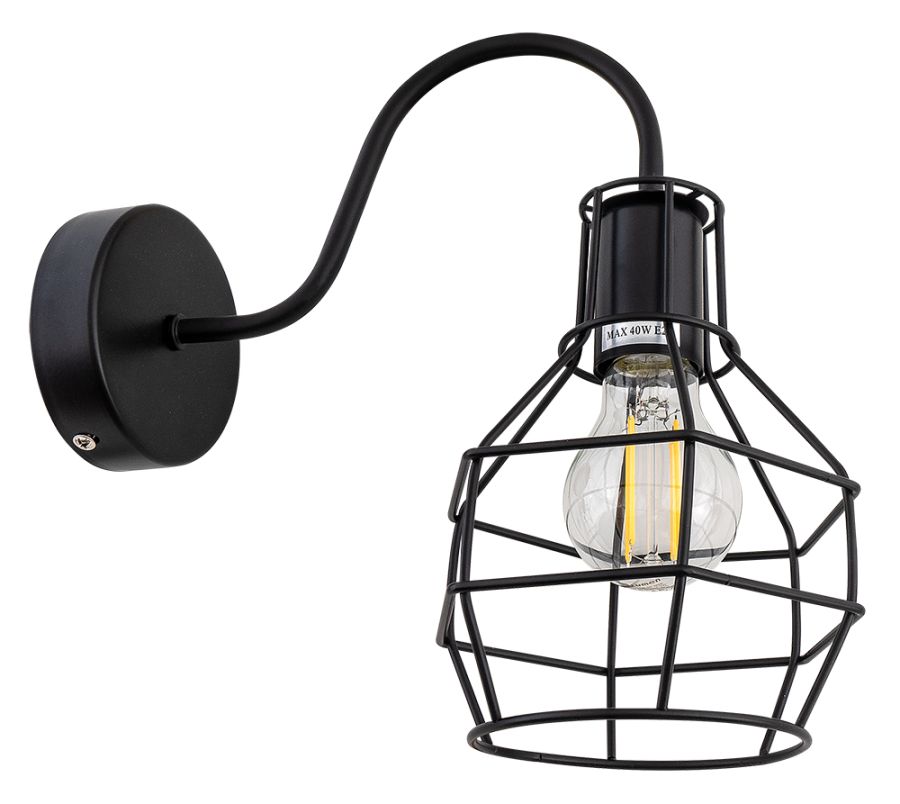 WLC 310 ΑΠΛΙΚΑ ΣΤΡΟΓΓΥΛΗ ΜΑΥΡΗ ΠΛΕΓΜΑ 1ΧΕ27 ARlight 0144108