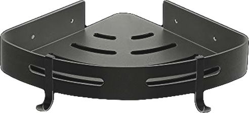 Θήκη-Ραφιέρα Μπάνιου Γωνιακή Μονή 22,5*22,5*Υ,5,8 cm Μαύρο Ματ Stainless Steel 304 Domistyle 270111B