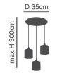 SE21-BL-B10-3BL-SH123 ADEPT FLEX White, Grey, Brown Fabric Shade Pendant+ HOMELIGHTING 77-8960