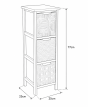 Συρταριέρα MDF με 3 Συρτάρια 25x25x77cm Μπεζ με Σχέδια MRShome DS-1399000