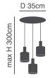 SE21-BL-4-3BL-SH1 ADEPT TUBE Black Pendant White Fabric Shade+ HOMELIGHTING 77-8509