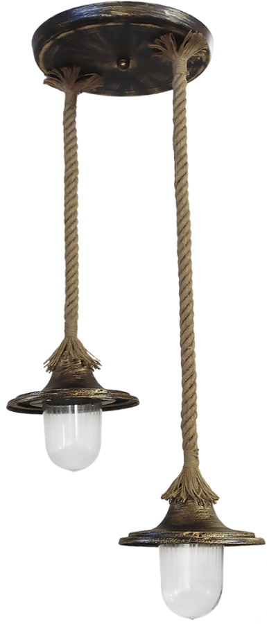 Φωτιστικό οροφής LP-730 PENDEL ROPE 2L UT-BRONZE Heronia 31-0504