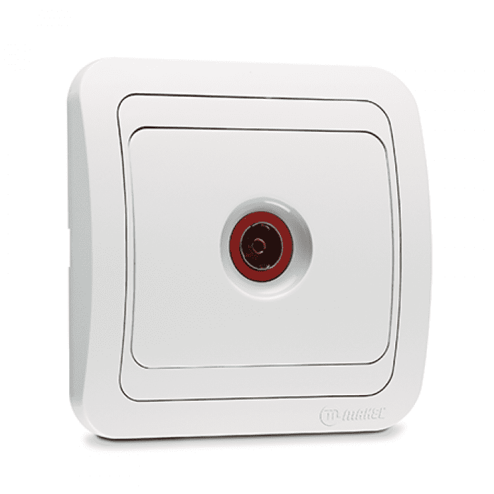 Πρίζα Χωνευτή TV Διελεύσεως Λευκή Makel Mimoza 12007