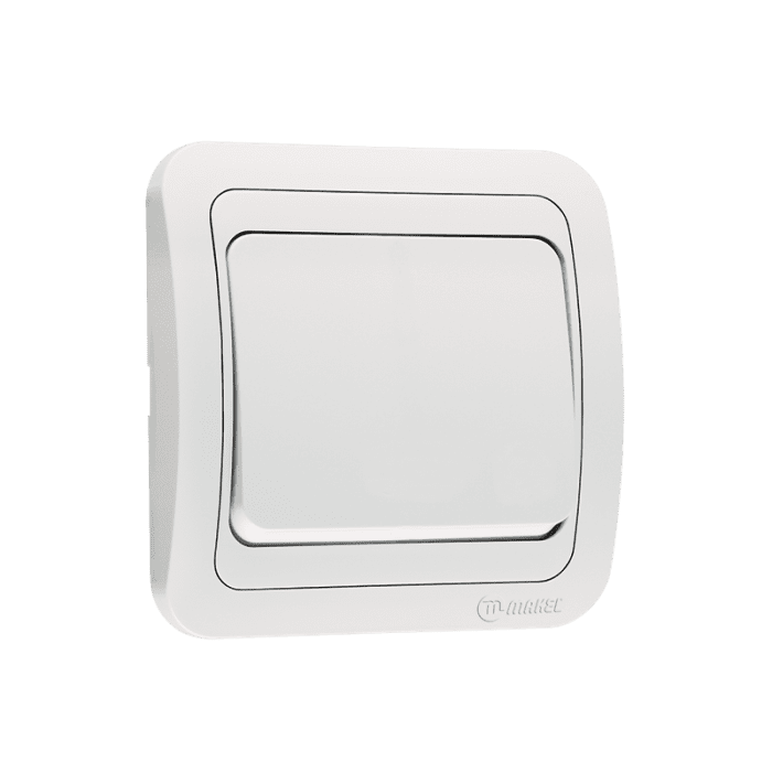 Διακόπτης Τοίχου Μεσαίος A/R Aller Retur Χωνευτός Λευκός Makel Mimoza 12120