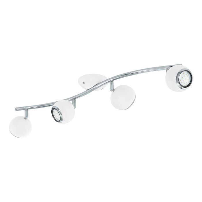 Σποτ Τετράφωτη Ράγα L64cm 4xGU10 4x2,8w 4x250lm 3000Κ Ατσάλι Νίκελ-Λευκό Eglo Bimeda 31004