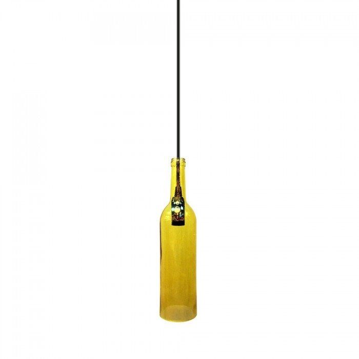 Φωτιστικό Κρεμαστό Μπουκάλι Κίτρινο Γυαλί V-tac 3773