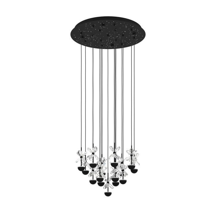 Κρεμαστό Φωτιστικό Ø50cm LED 3000K 3600lm Μαύρο Eglo Pianopoli 2 390277