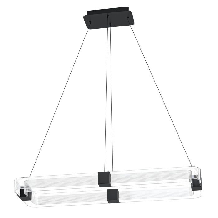Κρεμαστό Φωτιστικό Μαύρο-Διάφανο L100xH150cm LED 3000K 1200lm Eglo Mogetonello 39909