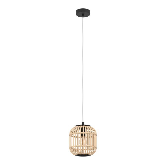 Φωτιστικό Κρεμαστό Ø210xH1100mm 1xE27 Ξύλο-Μαύρο Eglo Bordesley 43231