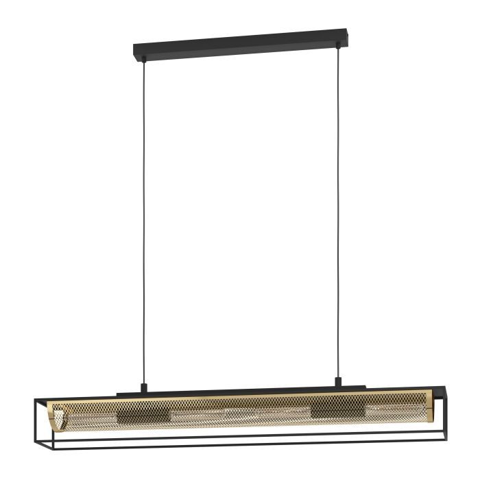 Φωτιστικό Κρεμαστό Τετράφωτο 4xE27 L11120xH1500mm Μέταλλο Black-Brass Eglo Nohaeles 43788