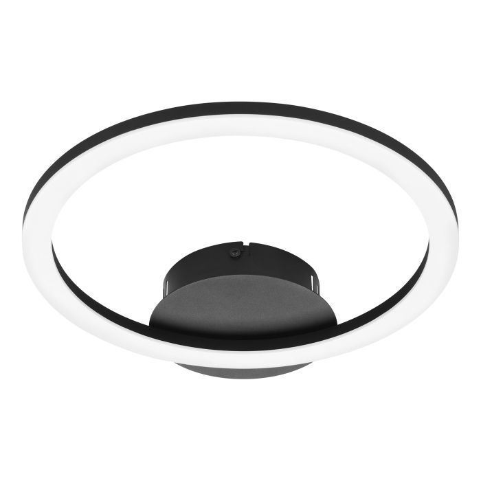Μεταλλική Πλαφονιέρα Οροφής Μαύρη L30xH4,8cm Led 3000-6500K 1000lm Εφαρμογή-Τηλεχειριστήριο Eglo Parrapos-Z 900323