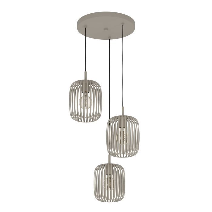 Κρεμαστό Φωτιστικό Τρίφωτο 3xE27 Ø46cm Μπεζ Eglo Romazzina 900687
