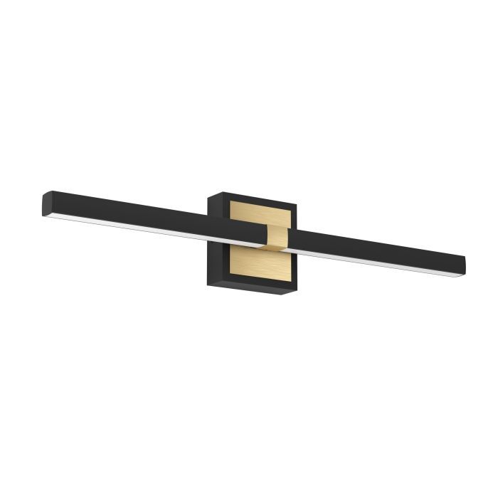 Φωτιστικό Τοίχου L600xA70xH110mm IP44 LED11w 3000K 1165lm Black Brushed Brass Eglo Peguera 900928