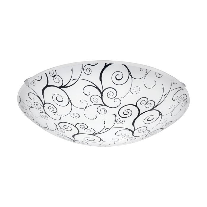 Πλαφονιέρα Οροφής 31,5xH12,5cm Led 3000K 370lm Γυαλί Μαύρο-Λευκό Eglo Margitta 96117