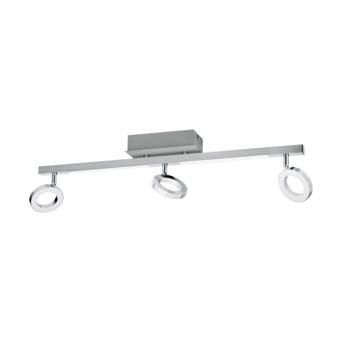 Ράγα Σποτ Τρίφωτη Ασημί 68,5xH19,5cm Led 3000K 400lm Eglo Cardillio 96181