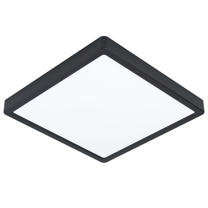 Πλαφονιέρα Μαύρη Τετράγωνη 28,5cm IP44 LED Panel 20w 3000K 2400lm Eglo Fueva 5 99271