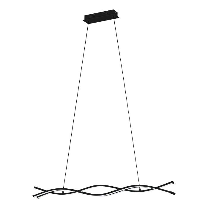 Κρεμαστό Φωτιστικό Ράγα Μαύρο L985xH1200mm LED 3000Κ 5300lm Eglo Lasana 3 99317