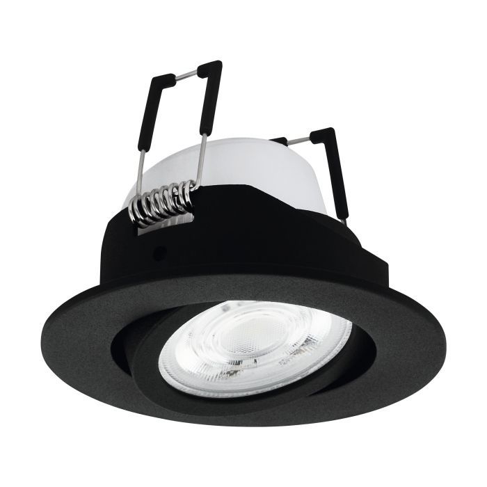 Χωνευτό Σποτ Στρογγυλό Μαύρο 8,8x8,8cm LED 2700-6500K 345lm Ρυθμιζόμενο Εφαρμογή-Τηλεχειριστήριο Eglo Saliceto 99669