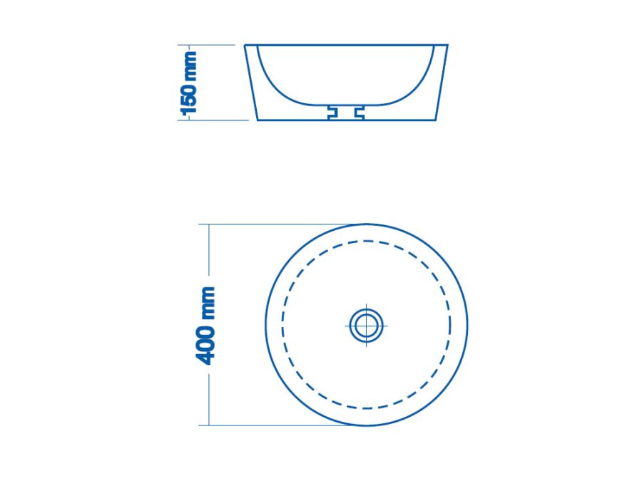 Νιπτήρας Πέτρινος Επιτραπέζιος Bati Jaya Μαύρο Ø40*15cm