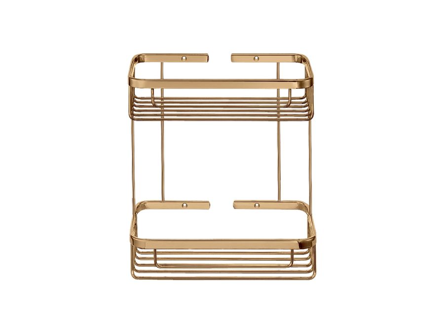 Sanco Shower Baskets Διπλή παραλ/μη Θήκη PVD θερμό μπρονζέ γυαλιστερό 00004-PVD-01PL