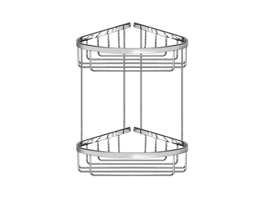 Sanco Shower Baskets Διπλή γωνιακή Θήκη Χρώμιο 00009-Α03