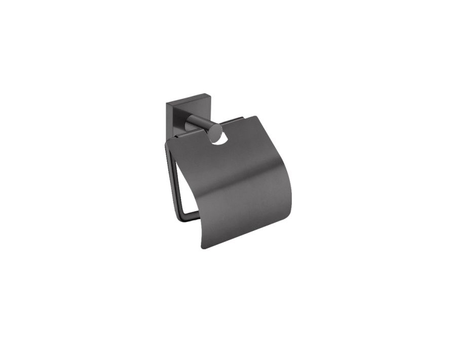 Sanco Iconic Toilet Roll Holder with cover Σκούρο γραφίτη 26717-122