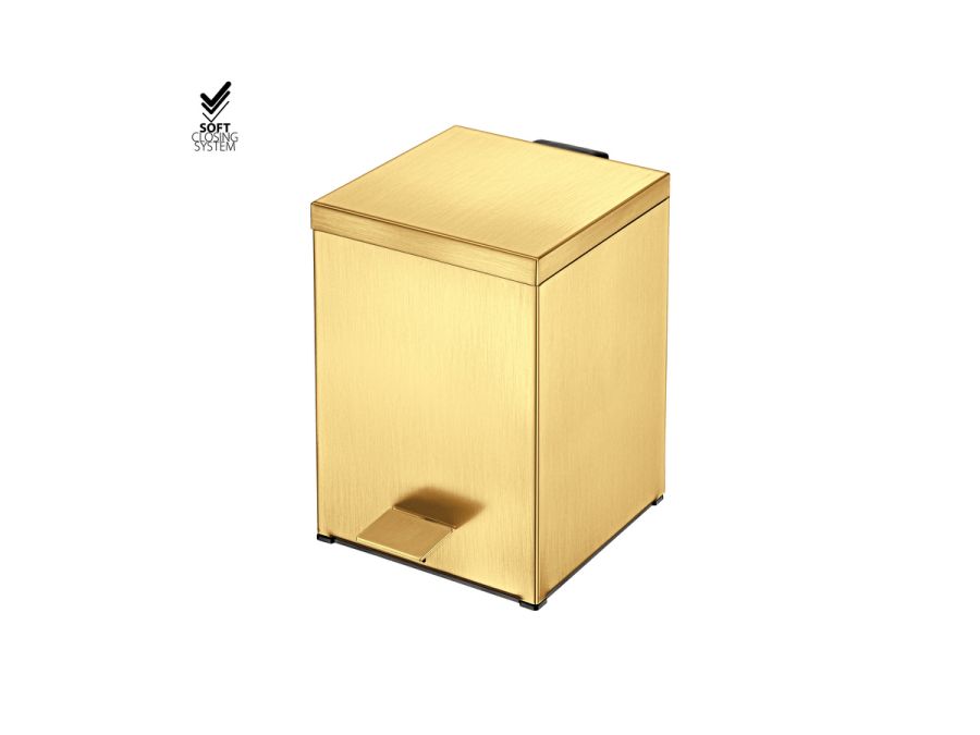 Sanco Waste Bins Χαρτοδοχείο 5lt PVD χρυσό ορείχαλκο βουρτσιστό 90677-PVD-02BR